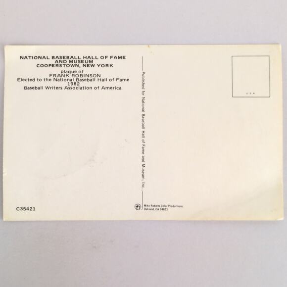 Vintage Postcard Frank Robinson Baseball Hall of Fame Museum Cooperstown NY - Picture 2 of 2